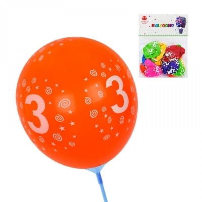 Балони "Цифри - 3" /10 броя/