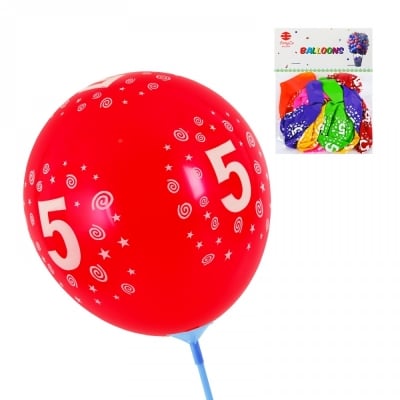 Балони "Цифри - 5" /10 броя/