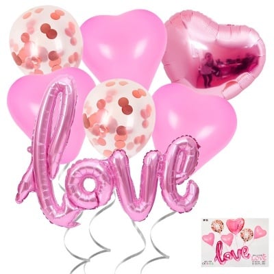 Комплект балони "Love" 7 броя - розови