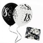 Балони "Happy Birthday 18" - латекс /100 броя - микс/
